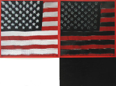 American Flag - White & Black / 2003/ work in progress - Satoshi Kinoshita