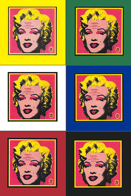 Marilyn/ 6 Colors/4 x 4 - Black, Blue, Green, Yellow, White and Red  / 2003 - Satoshi Kinoshita